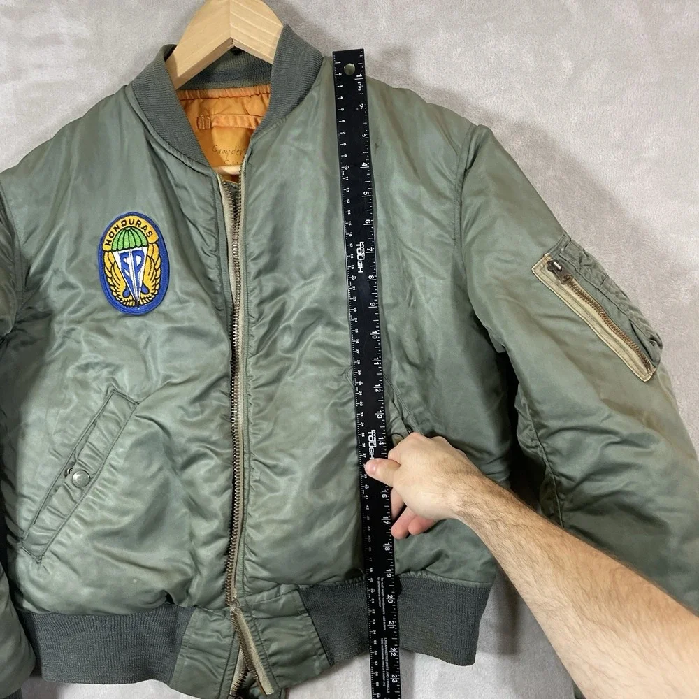 VTG 60s USAF MA-1 Reversible Bomber Jacket Mens Small 1964 Patches *READ*